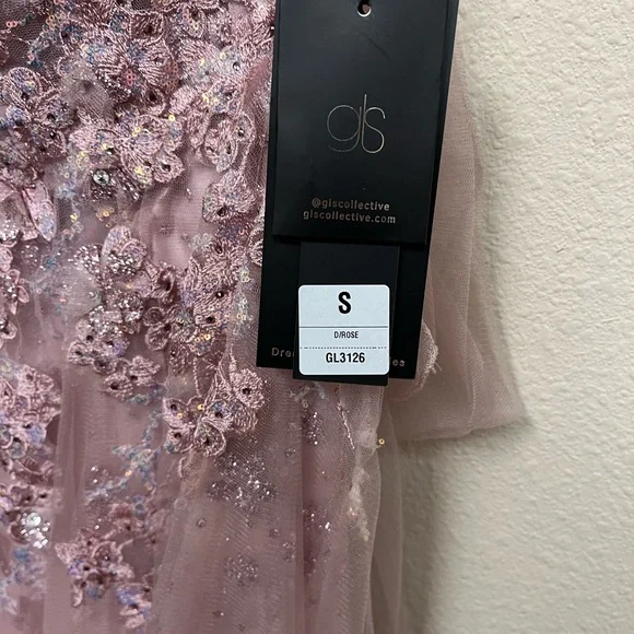 GLS3126 Collective Pink Floral Gown - Picture 6 of 7